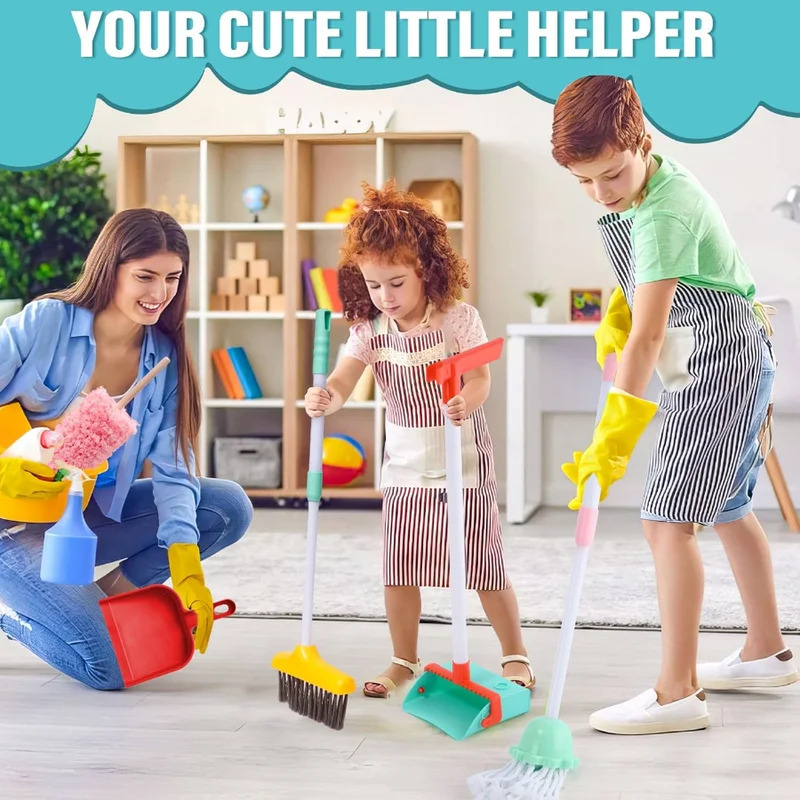 Kids Outdoor Broom - Set di Pulizia per Bambini da