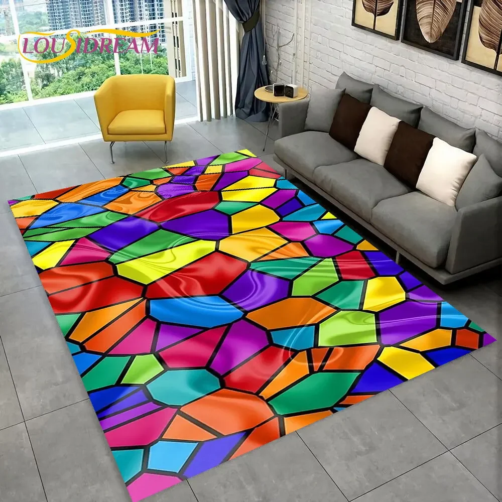 Kids Outdoor Area - Tappeto Cromatico Effetto Arcobaleno, Tappeto per